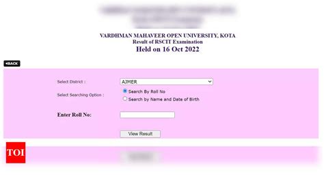 www.vmou.ac.in result 2021|RSCIT October 2022 result declared at .